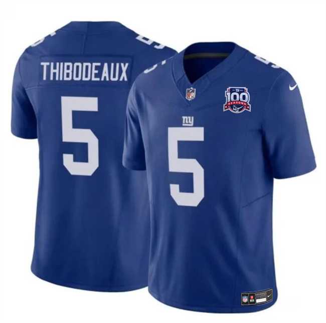 Men & Women & Youth New York Giants #5 Kayvon Thibodeaux Blue 2024 F.U.S.E. 100TH Season Patch Vapor Untouchable Limited Stitched Jersey,We sell and wholesale Men & Women & Youth New York Giants #5 Kayvon Thibodeaux Blue 2024 F.U.S.E. 100TH Season Patch Vapor Untouchable Limited Stitched Jersey on line form chian!